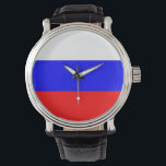 Patriotique, montre spéciale avec Drapeau de la Ru<br><div class="desc">Elégante montre patriotique au poignet avec le drapeau de la Russie. Ce produit est personnalisable.</div>