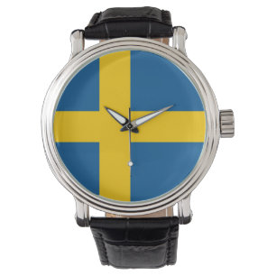 Patriotique, montre spéciale avec Drapeau de Suède