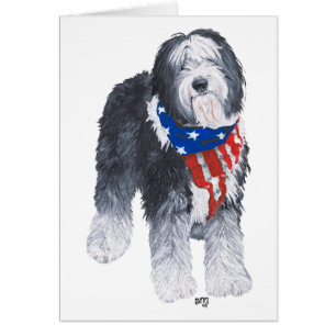 Patriotique Old English Sheepdog