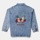 Patriotique Papillon Américain Babe Denim Veste (Verso)