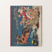 Patriotique Père Noël Joyeux Puzzle de Noël (Vertical)