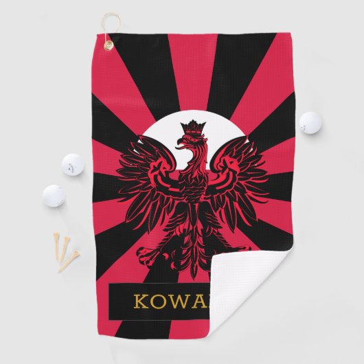 Patriotique Pologne Sports Golf Serviette & Drapea (En situation)