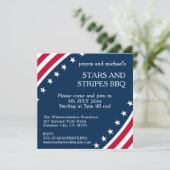 Patriotique Rouge Bleu Blanc 4 juillet Invitation (Debout devant)