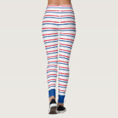 Patriotique Rouge Bleu Bleu Bleu Gratté Leggings (Dos)