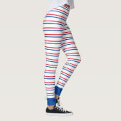 Patriotique Rouge Bleu Bleu Bleu Gratté Leggings (Droite)