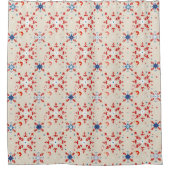 Patriotique rustique rouge blanc rideau de douche  (Devant)