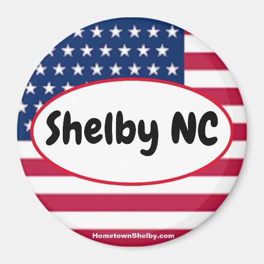 Patriotique Shelby NC Réfrigérateur Magnet (Devant)
