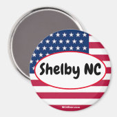 Patriotique Shelby NC Réfrigérateur Magnet (Recto/Verso)