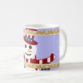 Patriotique Snowman avec Mug Drapeau - Coupe (Devant droit)