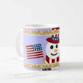 Patriotique Snowman avec Mug Drapeau - Coupe (Devant gauche)