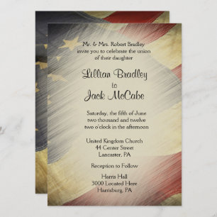 Patriotique USA Drapeau Invitations de mariage