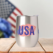 Patriotique USA Monogram Lips Thermique Vin Tumble