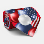 PATRIOTISCH RODE WITTE BLAUWE BALLOON PATTERNEN 2 STROPDAS (Opgerold)