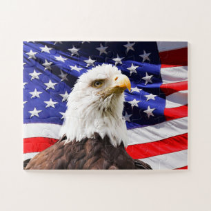 PATRIOTISCHE AMERIKAANSE VLAG ADelaar LEGPUZZEL