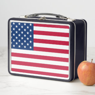 PATRIOTISCHE AMERIKAANSE VLAGRETRO METAL LUNCHBOX