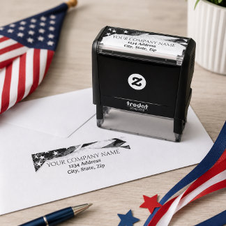 PATRIOTISCHE Bedrijfsnaam VS Amerikaanse Vlag Zelfinktende Stempel