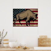 PATRIOTISCHE BUFFALO POSTER ART (Keuken)
