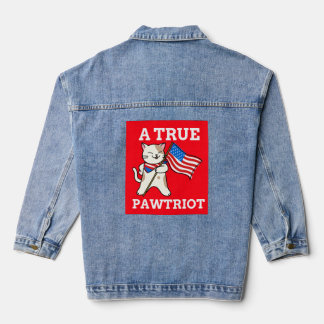 PATRIOTISCHE KAT EEN ECHTE PAWTRIOOT DENIM JACKET