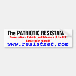 PATRIOTISCHE RESISTENTIE, conservatieven, patriot Bumpersticker