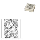 PATRIOTISCHE TEDDY BEAR, PATCHWORK QUILT RUBBER ST 	RUBBERSTEMPEL (Gestempeld)