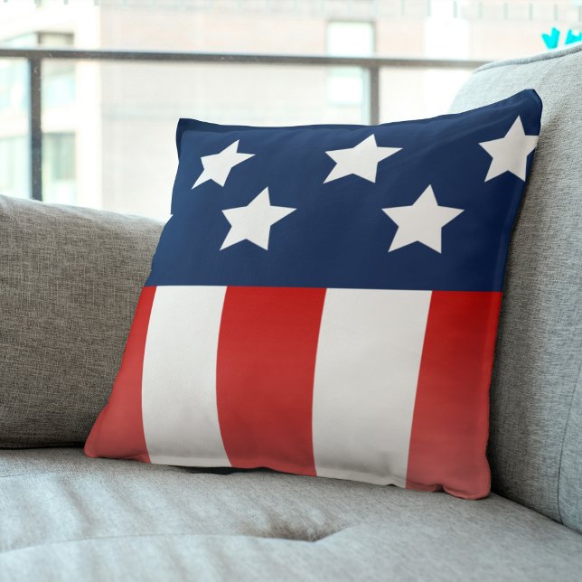 Patriotisme moderne : Coussin artistique du drapea (Modern Patriotism: Artistic American Flag Pillow!
I Freedom's Canvas for Your Home!)
