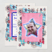 Patriotiv Birthday party Invitation Kaart (Voorkant / Achterkant)