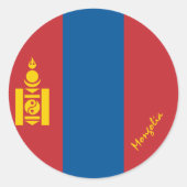 Patriotten van de Mongoolse vlag en sport Ronde Sticker (Voorkant)