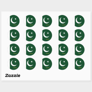 Patriotten van Pakistaanse en Pakistaanse vlag Ronde Sticker