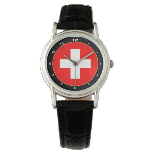 Patriotten van Zwitserse vlag en Zwitserse mode Horloge