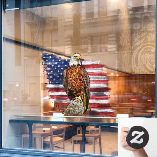 Patriottic American Bald Eagle USA Vlag oude glory Raamsticker (Cafe Raam)