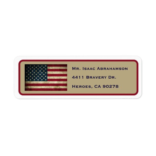 Patriottic American Flag Return Address Label (Voorkant)