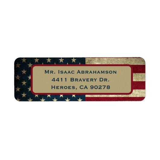 Patriottic American Flag Return Address Label (Voorkant)