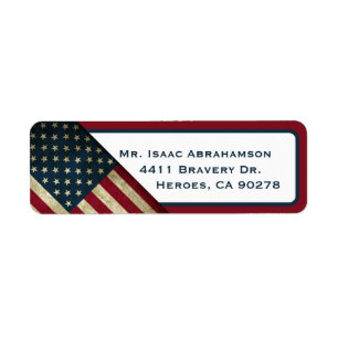 Patriottic American Flag Return Address Label