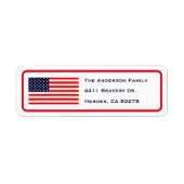 Patriottic American Flag Return Address Label (Voorkant)
