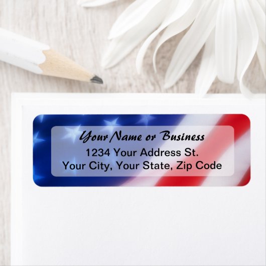Patriottic American Flag Return Address Label (Insitu)