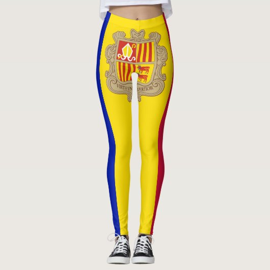 Patriottic Andorra Flag Leggings (Voorkant)
