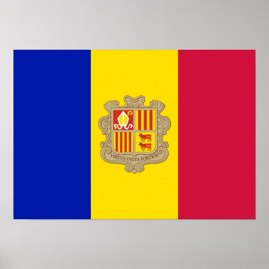 Patriottic Andorra Flag Poster (Voorkant)