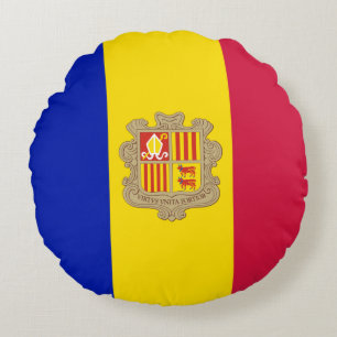 Patriottic Andorra Flag Rond Kussen