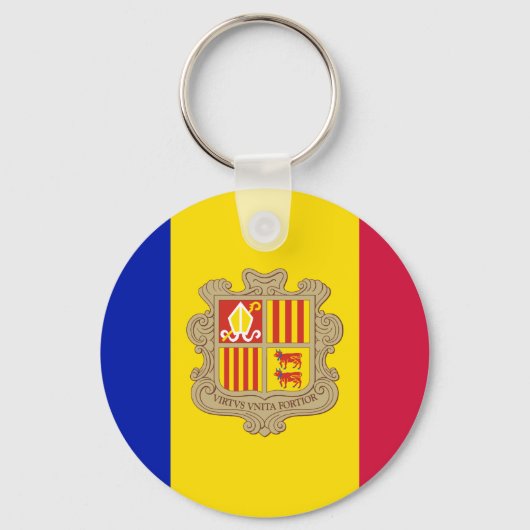 Patriottic Andorra Flag Sleutelhanger (Voorkant)