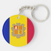 Patriottic Andorra Flag Sleutelhanger (Achterkant)