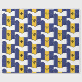 Patriottic BARBADOS FLAG MAP Cadeaupapier (Vlak)