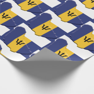 Patriottic BARBADOS FLAG MAP Cadeaupapier