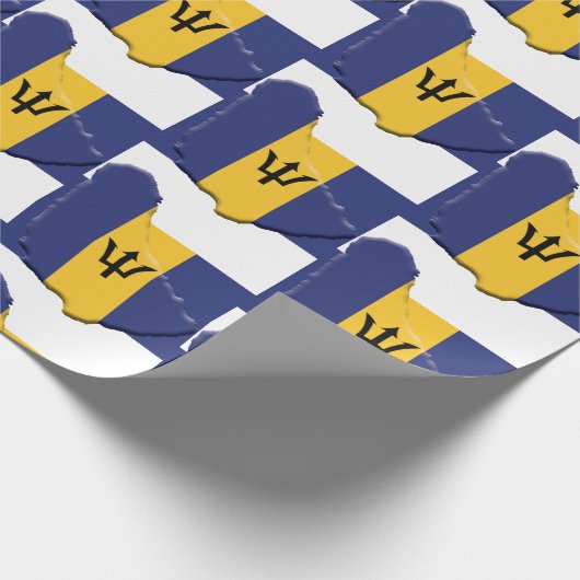 Patriottic BARBADOS FLAG MAP Cadeaupapier (Hoek)
