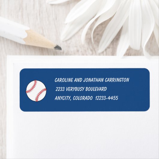 Patriottic Baseball Return Address Label (Insitu)