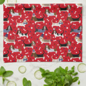 Patriottic Basset Hound Kitchen Towel Theedoek (Gevouwen)