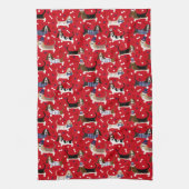 Patriottic Basset Hound Kitchen Towel Theedoek (Verticaal)