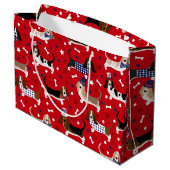 Patriottic Basset Hound Large Gift Bag Groot Cadeauzakje (Achterkant Gekanteld)