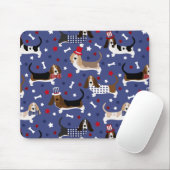 Patriottic Basset Hound Muismat (Met muis)