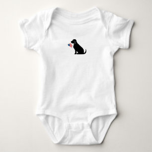 Patriottic Black Lab Dog Silhouette American Flag Romper