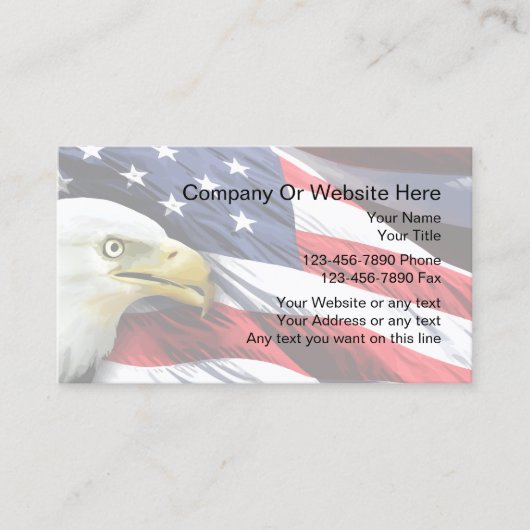 Patriottic Business Card-sjabloon Visitekaartje (Voorkant)